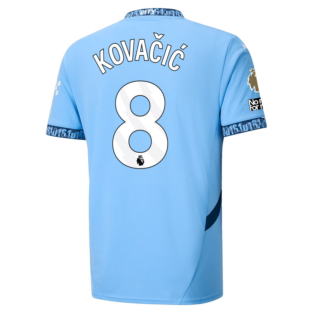Puma Manchester City Mateo KovaÄiÄ‡ Home Jersey w/ EPL + No Room For Racism + Club World Cup Patches 24/25 (Team Light Blue/Marine Blue)