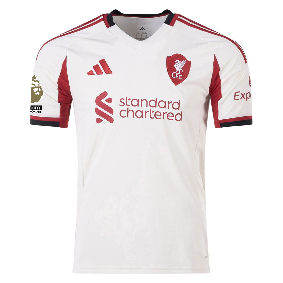adidas Men's Liverpool YNWA Away Jersey w/ EPL Champions Patch 25/26 (Wonder White)