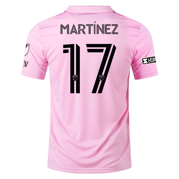 adidas Inter Miami Josef MartÃ­nez Home Jersey 23/24 w/ MLS + Leagues Cup Patch + Match Details (True Pink/Black)