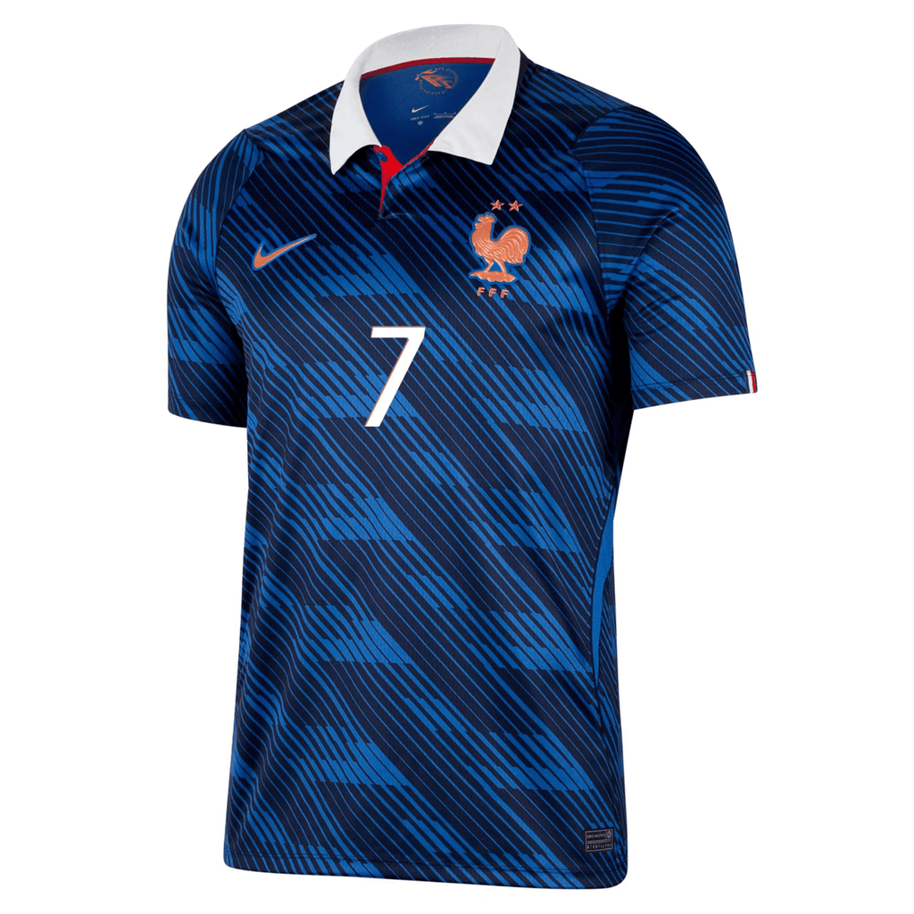 Nike Men's France Ousmane Dembele Home Stadium Jersey 2026 (Game Royal/Metallic Copper)