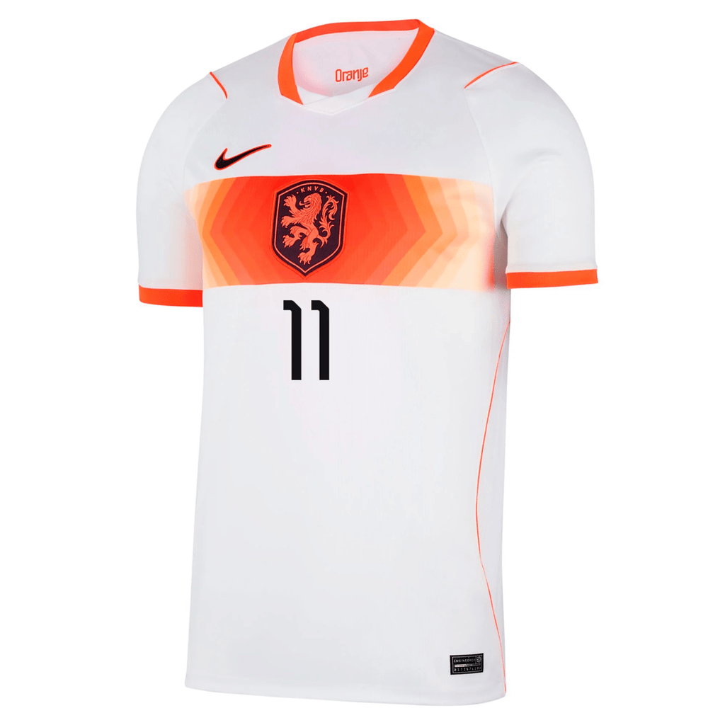 Nike Mens Netherlands Cody Gakpo Away Jersey 2026 (White/Hyper Crimson)
