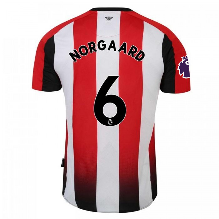 Umbro Brentford Christian NÃ¸rgaard Home Jersey w/ EPL Patch 24/25 (Red/White)