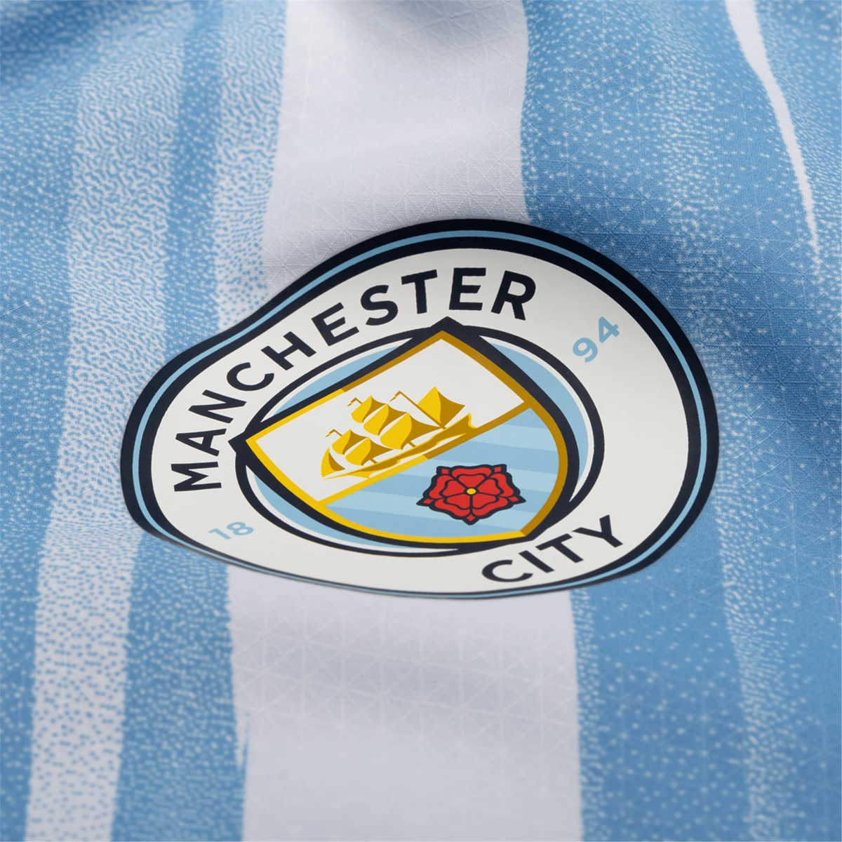 Puma Manchester City Authentic Doku Home Jersey w/ EPL + No Room For Racism Patches 25/26 (Team Light Blue/White)