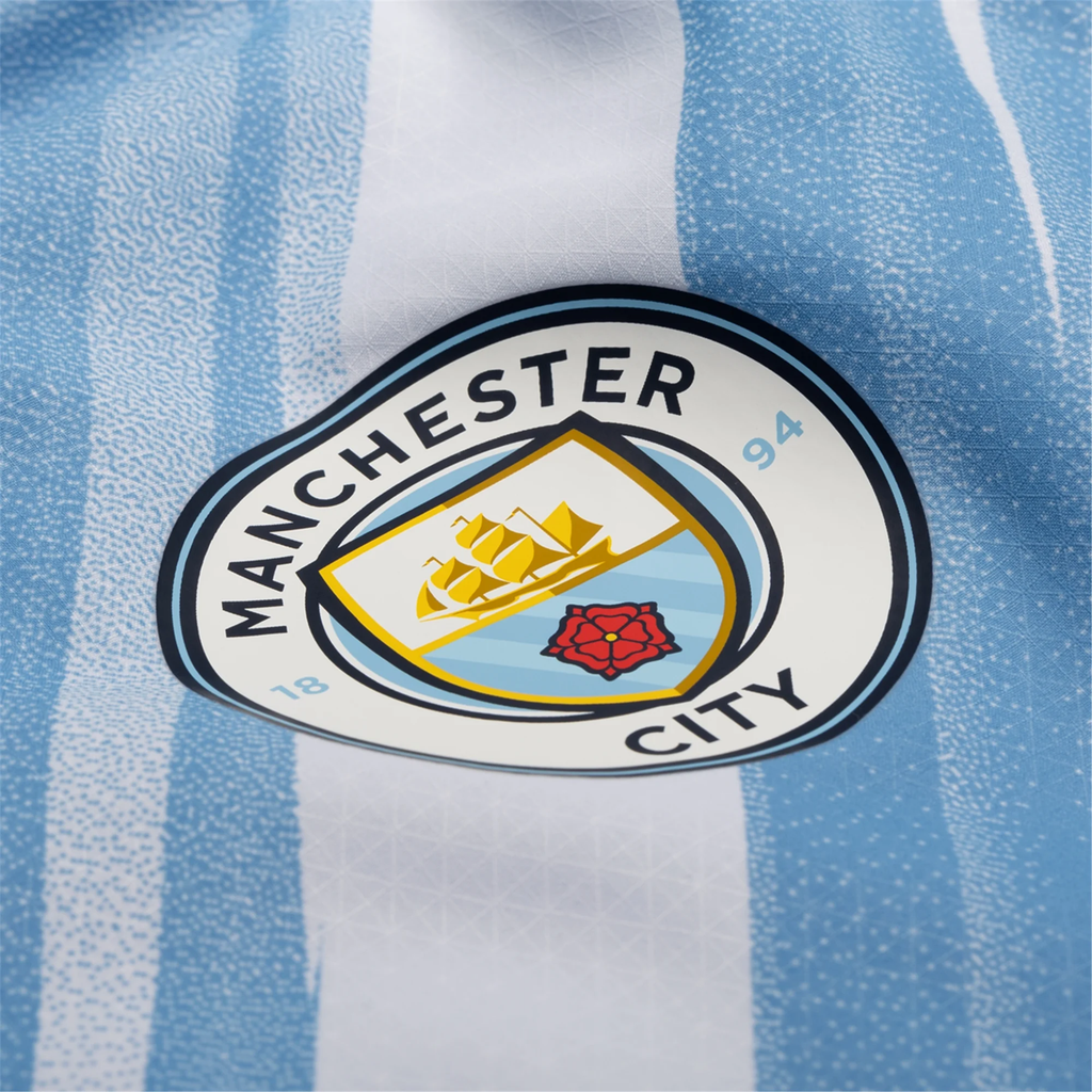 Puma Manchester City Authentic Home Jersey w/ EPL + No Room For Racism Patches 25/26 (Team Light Blue/White)