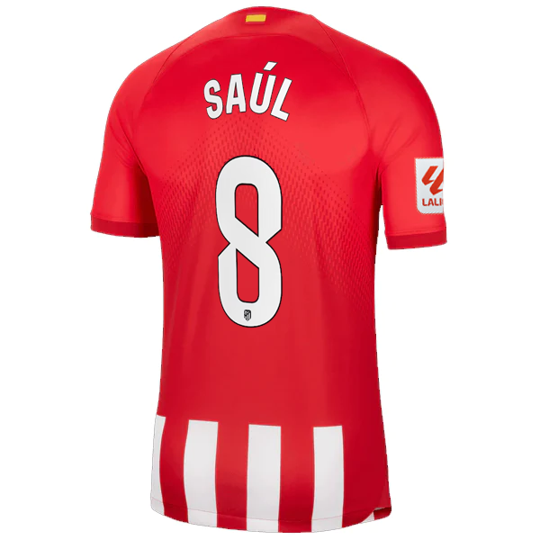 Nike Atletico Madrid SaÃºl Ã‘Ã­guez Home Jersey w/ La Liga Patch 23/24 (Sport Red/Global Red)