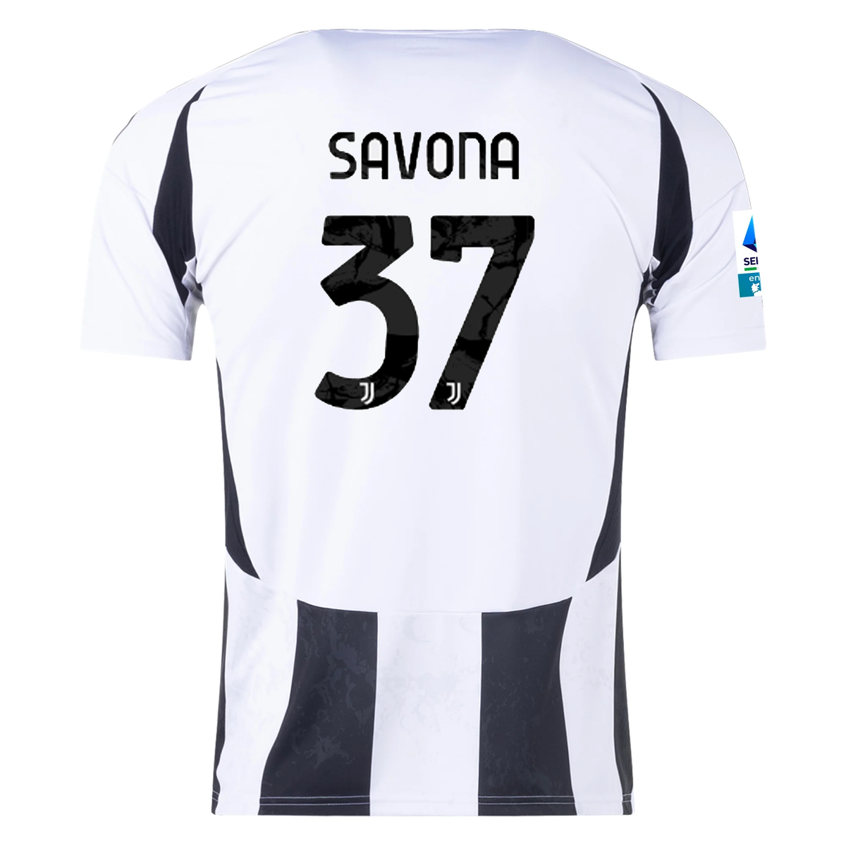 adidas Juventus NicolÃ² Savona Home Jersey w/ Serie A Patch 24/25 (White/Black)