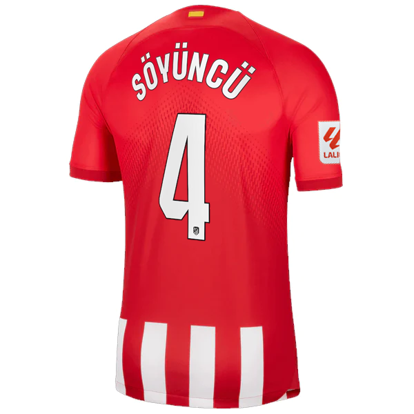 Nike Atletico Madrid Ã‡aÄŸlar SÃ¶yÃ¼ncÃ¼ Home Jersey w/ La Liga Patch 23/24 (Sport Red/Global Red)