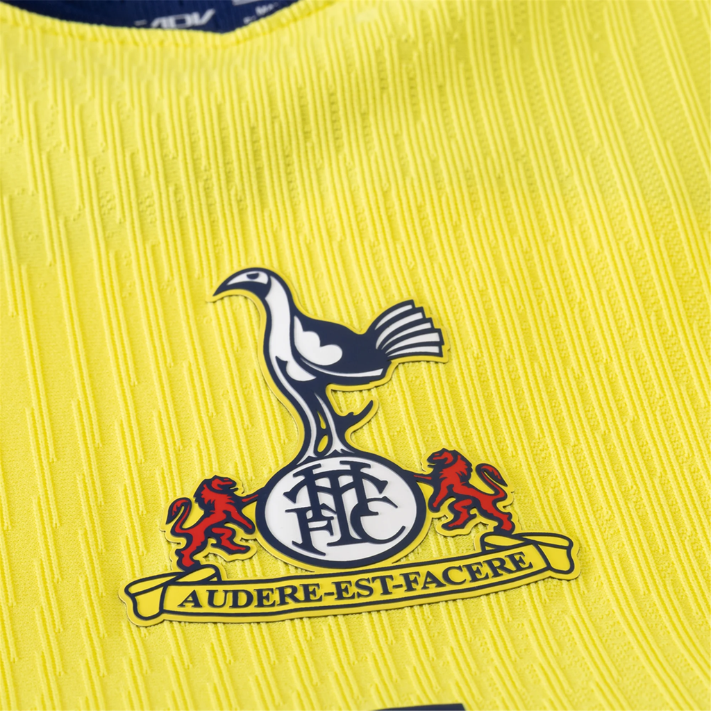 Nike Men's Tottenham Authentic T90 Third Jersey w/ EPL + No Room For Racism 25/26 (Dynamic Yellow/Blue Void)