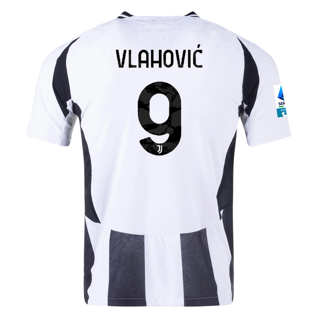 adidas Juventus Authentic DuÅ¡an VlahoviÄ‡ Home Jersey w/ Serie A Patch 24/25 (White/Black)